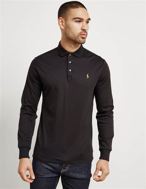 Cotton Polo Shirt in Black 